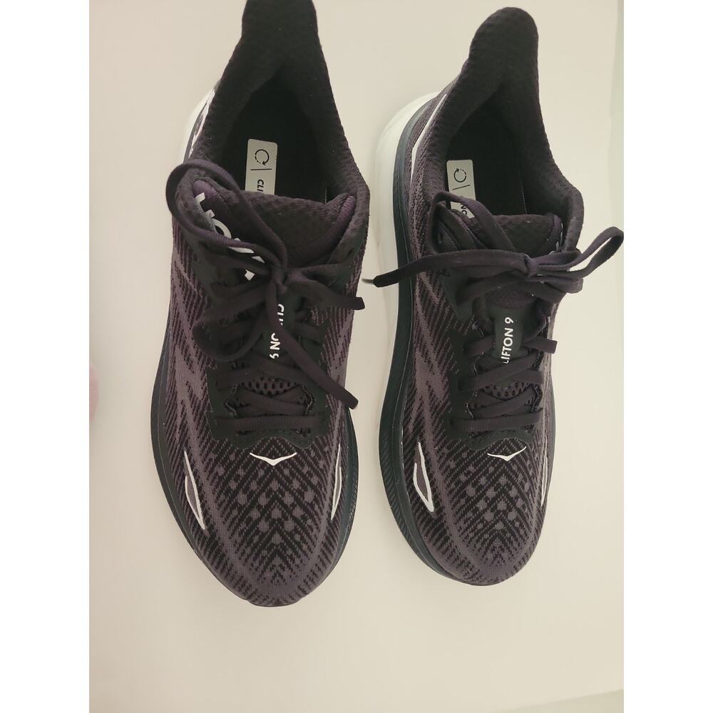 8.5 Hoka Women's Clifton 9 Black/White, Running Shoes-US 8.5 B - Picture 5 of 13